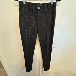AQUA Black Windowpane Stretch Pants Leggings Size Medium Bloomingdale’s